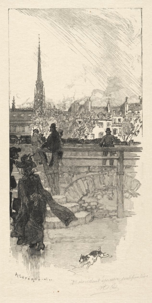 Quai des Grands Augustins, Paris by Auguste Louis Lepère