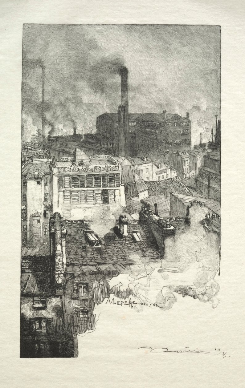 Gobelins bölgesi, 1889. by Auguste Louis Lepère