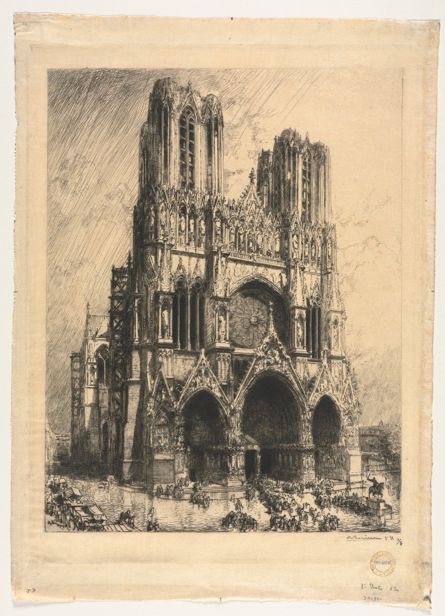 Reims Katedrali. by Auguste Louis Lepère