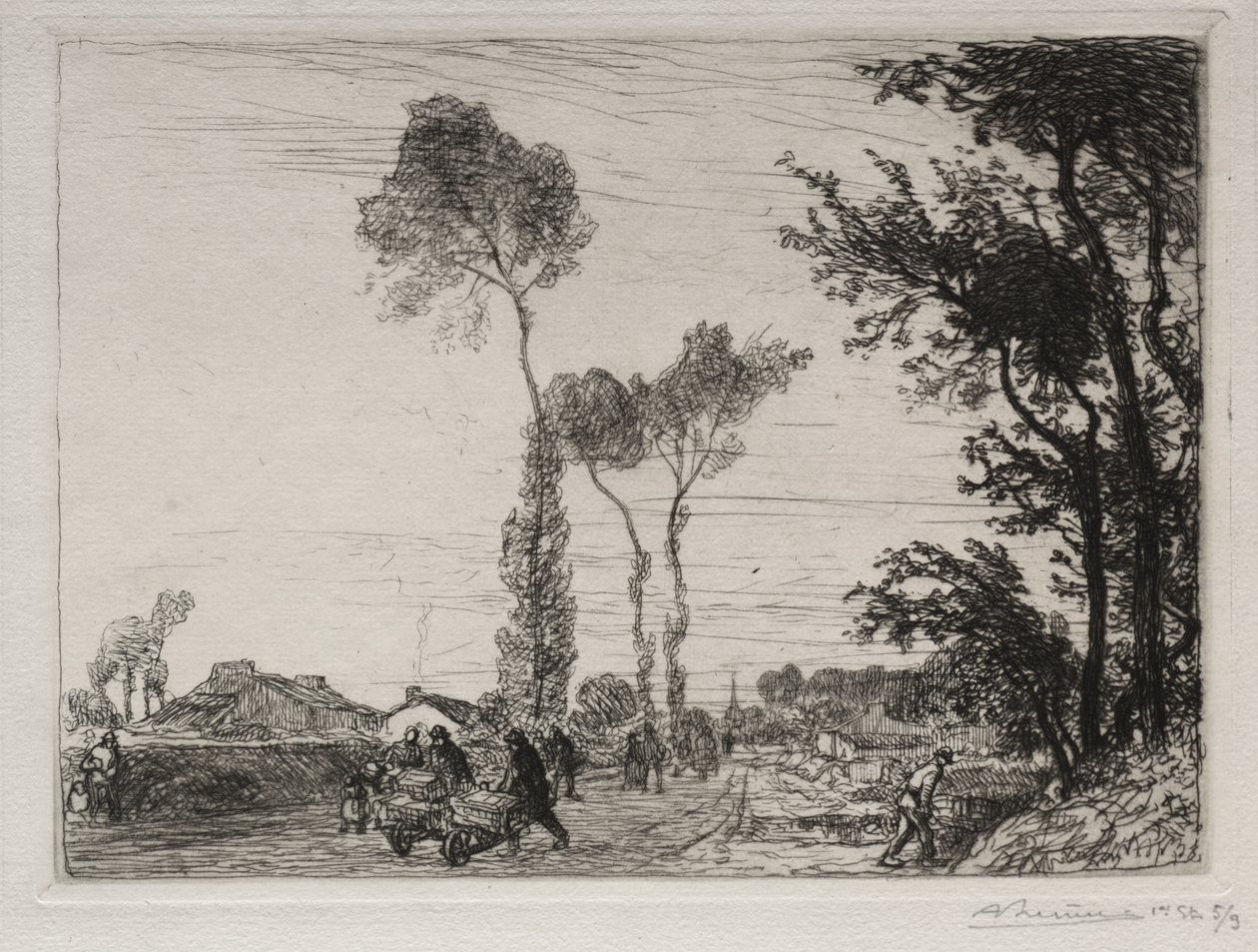 St. Jean-de-Mont Pazarından Dönüş by Auguste Louis Lepère