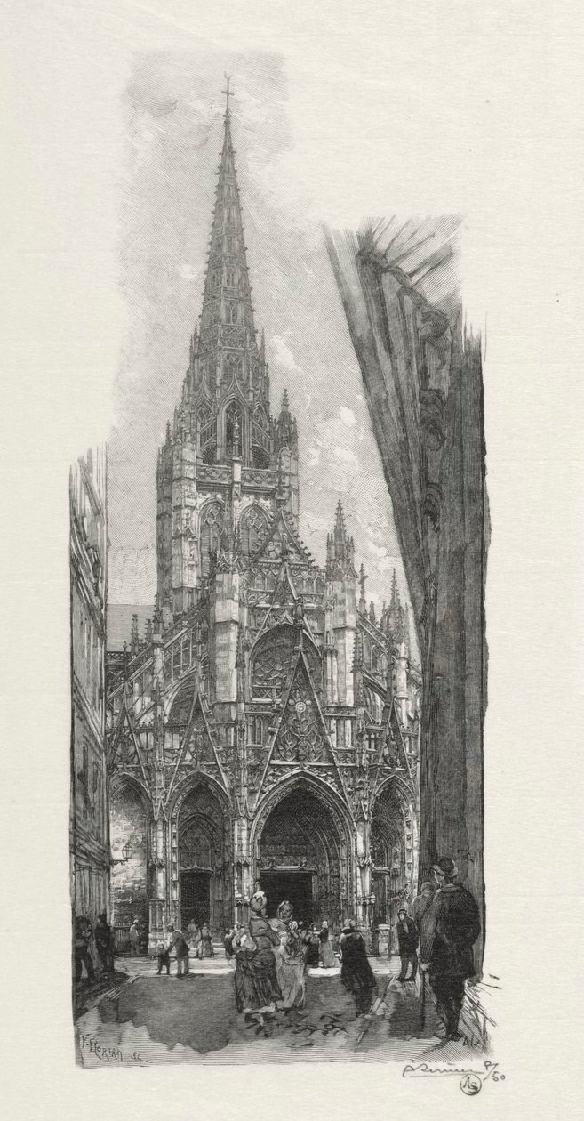 Resimli Rouen: Aziz Maclon Kilisesi, 1896. by Auguste Louis Lepère