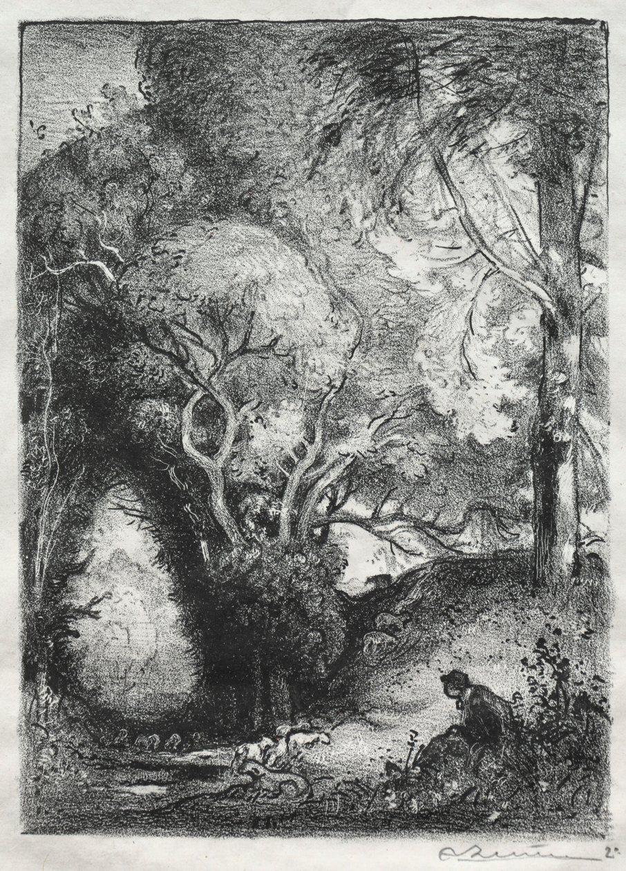 Haziran ayında Ravine. by Auguste Louis Lepère