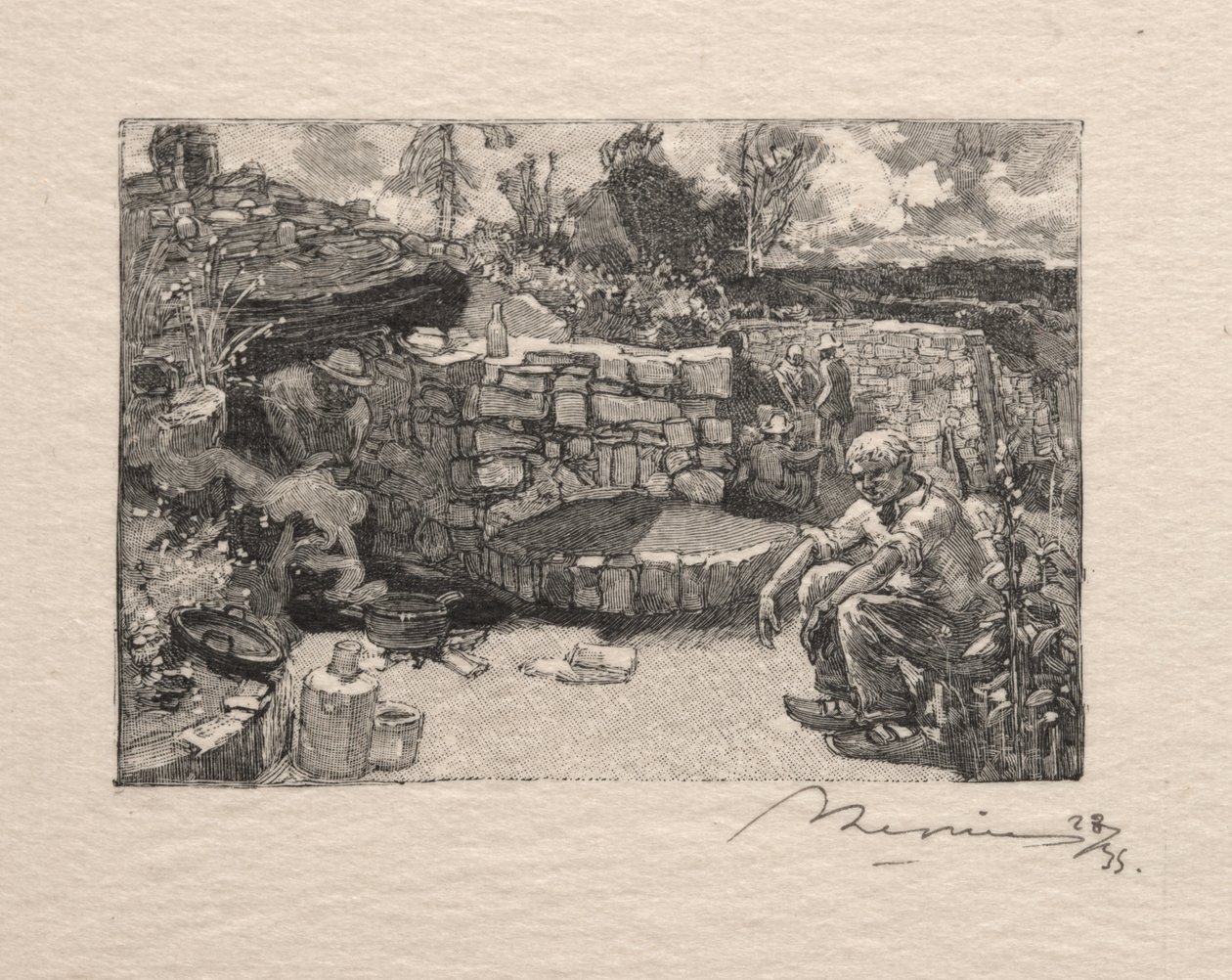 Bir taş ocağı kulübesi by Auguste Louis Lepère