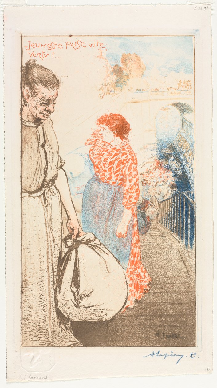 Çamaşırcı kadınlar, 1894. by Auguste Louis Lepère