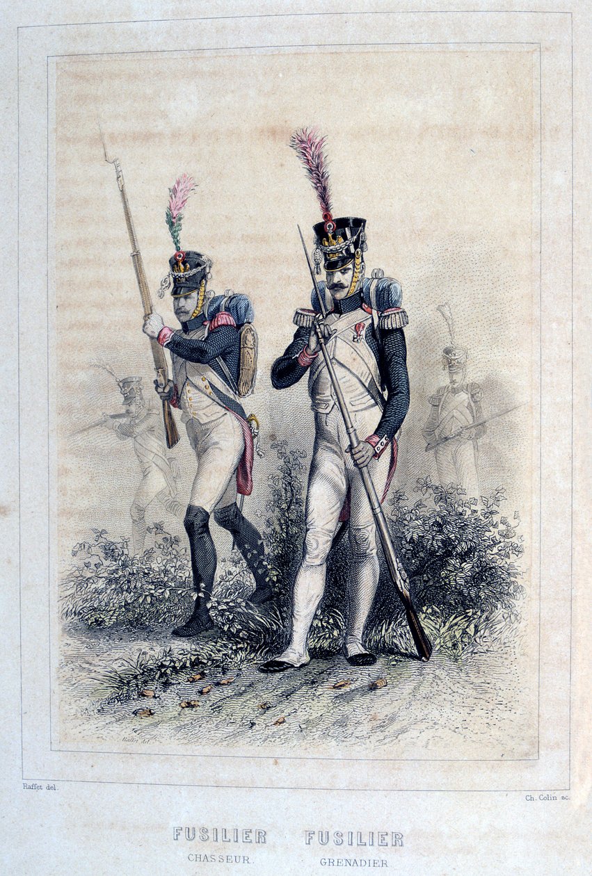 Fusilier Grenadier ve Fusilier Chasseurs, 1859. by Auguste Raffet