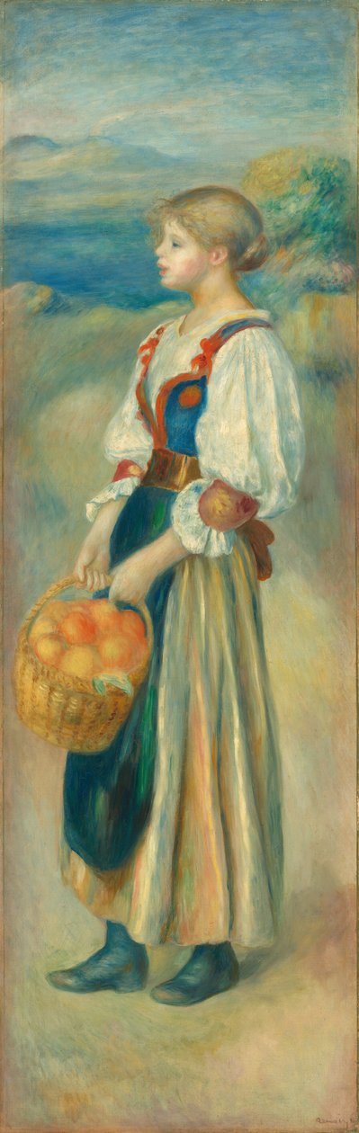 Portakal Sepeti Olan Kız by Auguste Renoir