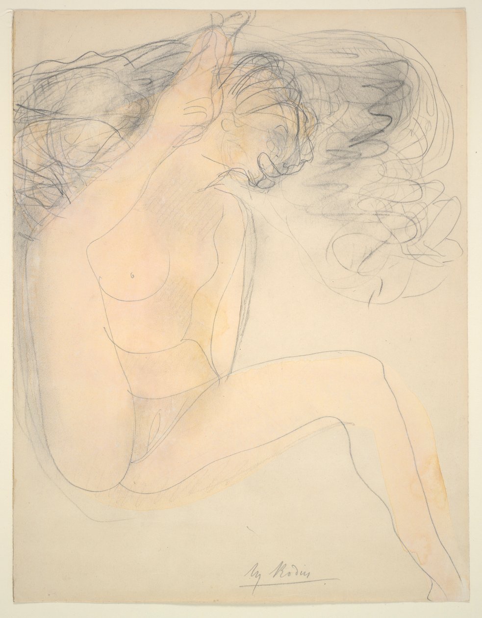 çıplak - kulakta topuk by Auguste Rodin