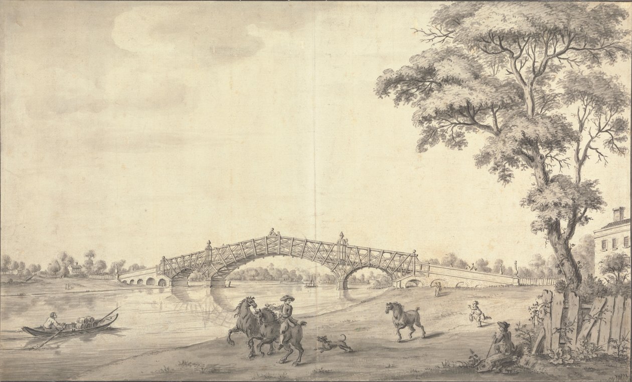 Köprü, Thames'teki Walton by Augustin Heckel