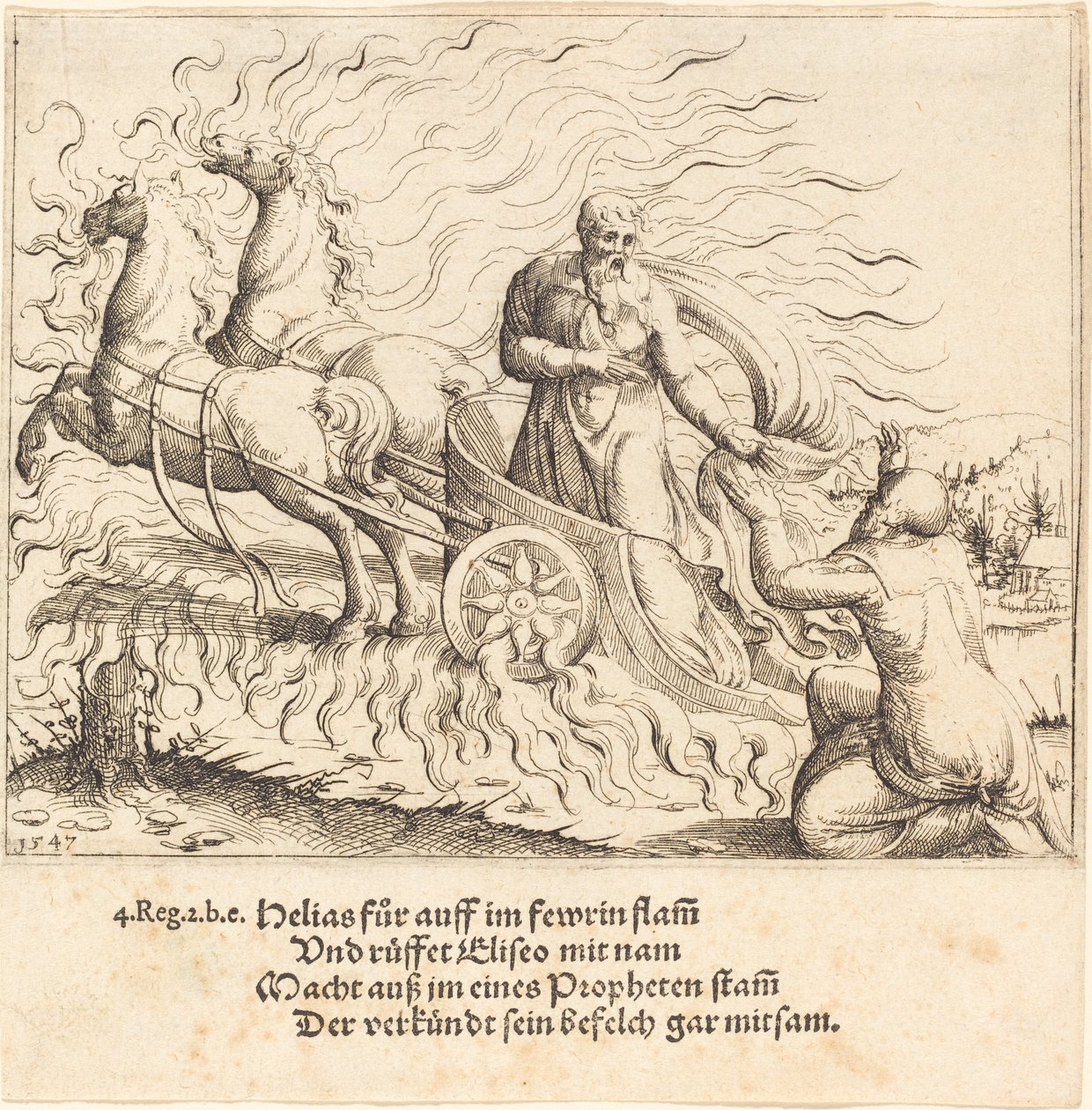 İlyas Cennete Alındı, 1547. by Augustin Hirschvogel