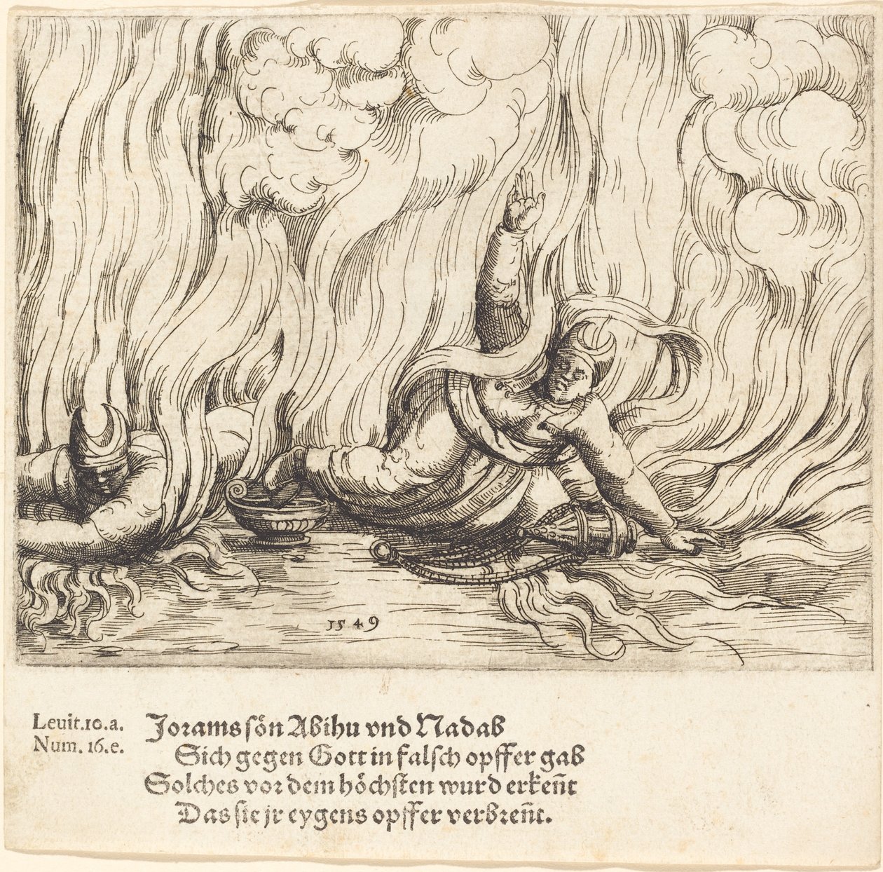 Nadab ve Abihu, 1549. by Augustin Hirschvogel