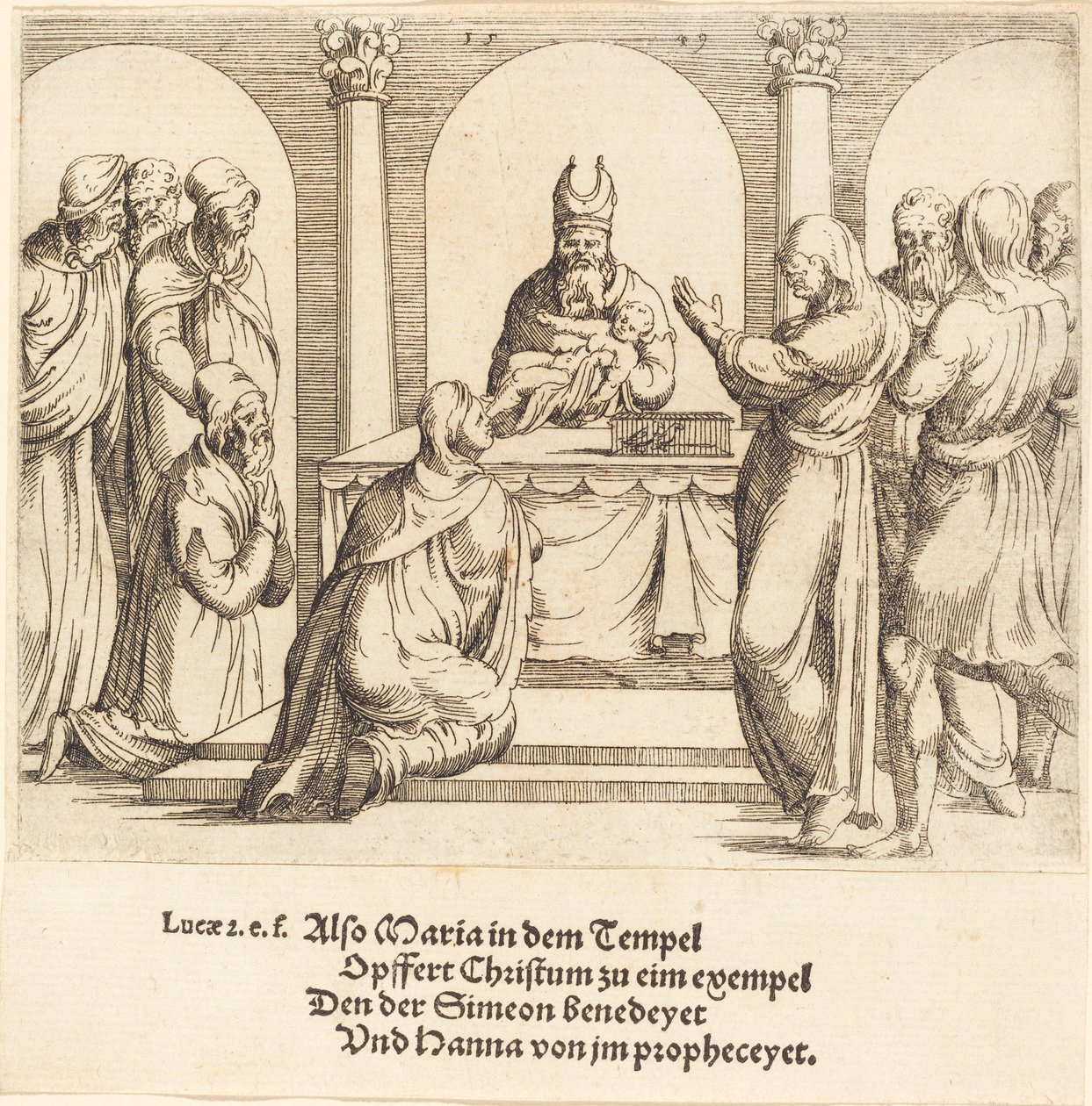 Tapınakta Sunum, 1549. by Augustin Hirschvogel