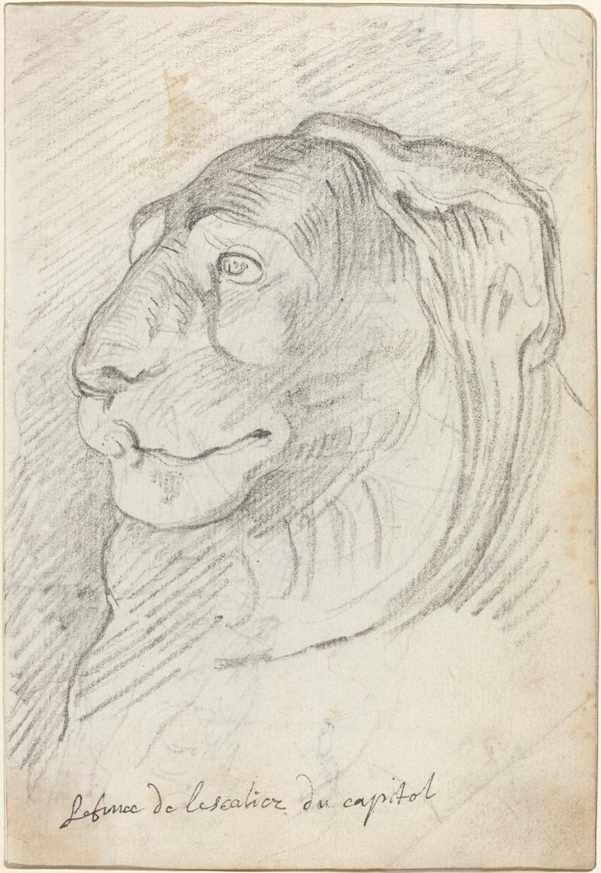 Capitoline Merdiveninden Aslan Başı by Augustin Pajou