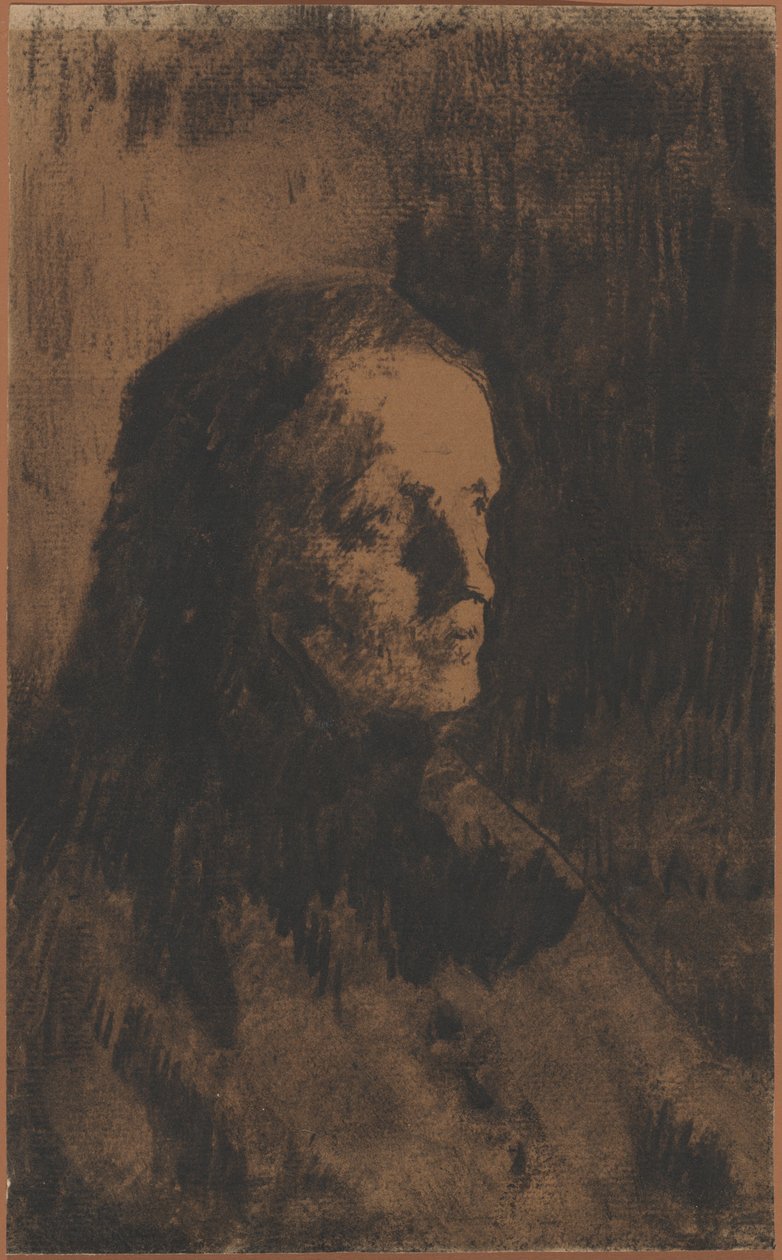 Yaşlı Bir Kadının Başı by Augustin Théodule Ribot
