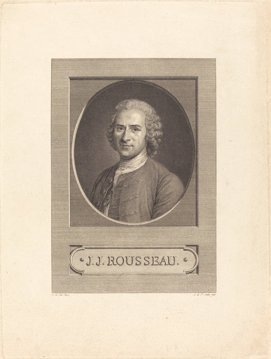 JJ Rousseau by Augustin de Saint Aubin after Maurice Quentin
