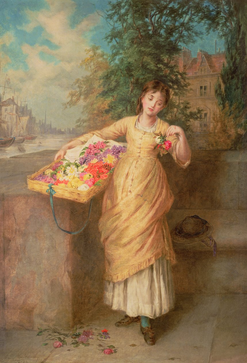 Çiçek Satıcısı, 1882 by Augustus Edward Mulready
