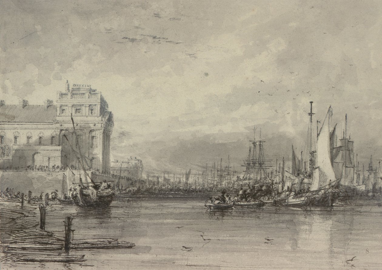 Greenwich Hastanesi (çizim) by Augustus Wall Callcott