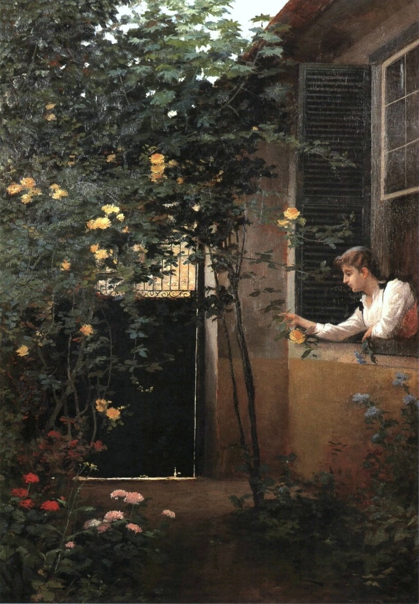 Moca na janela English: Penceredeki kız by Aurelio de Figueiredo