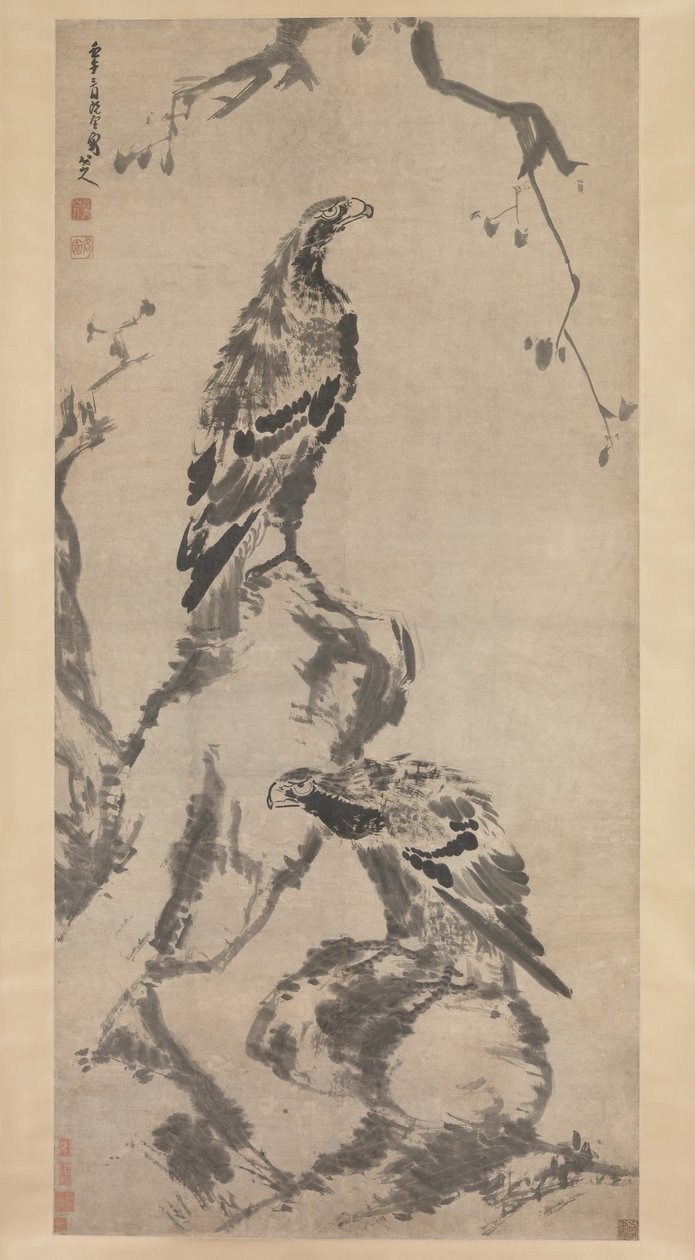 1702 tarihli iki kartal. by Bada Shanren