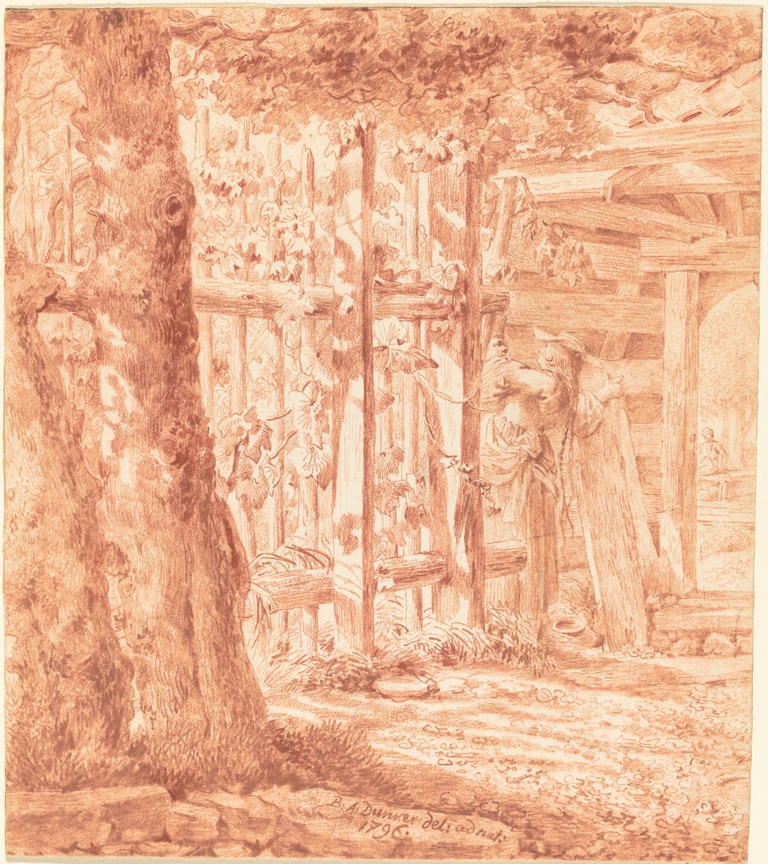 Bahçe Çitinde Karşılaşma by Balthasar Anton Dunker