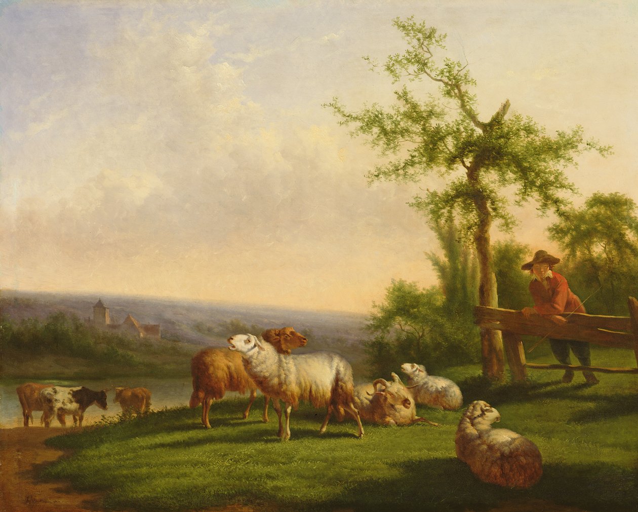 Bir sürü ile pastoral manzara by Balthasar Paul Ommeganck
