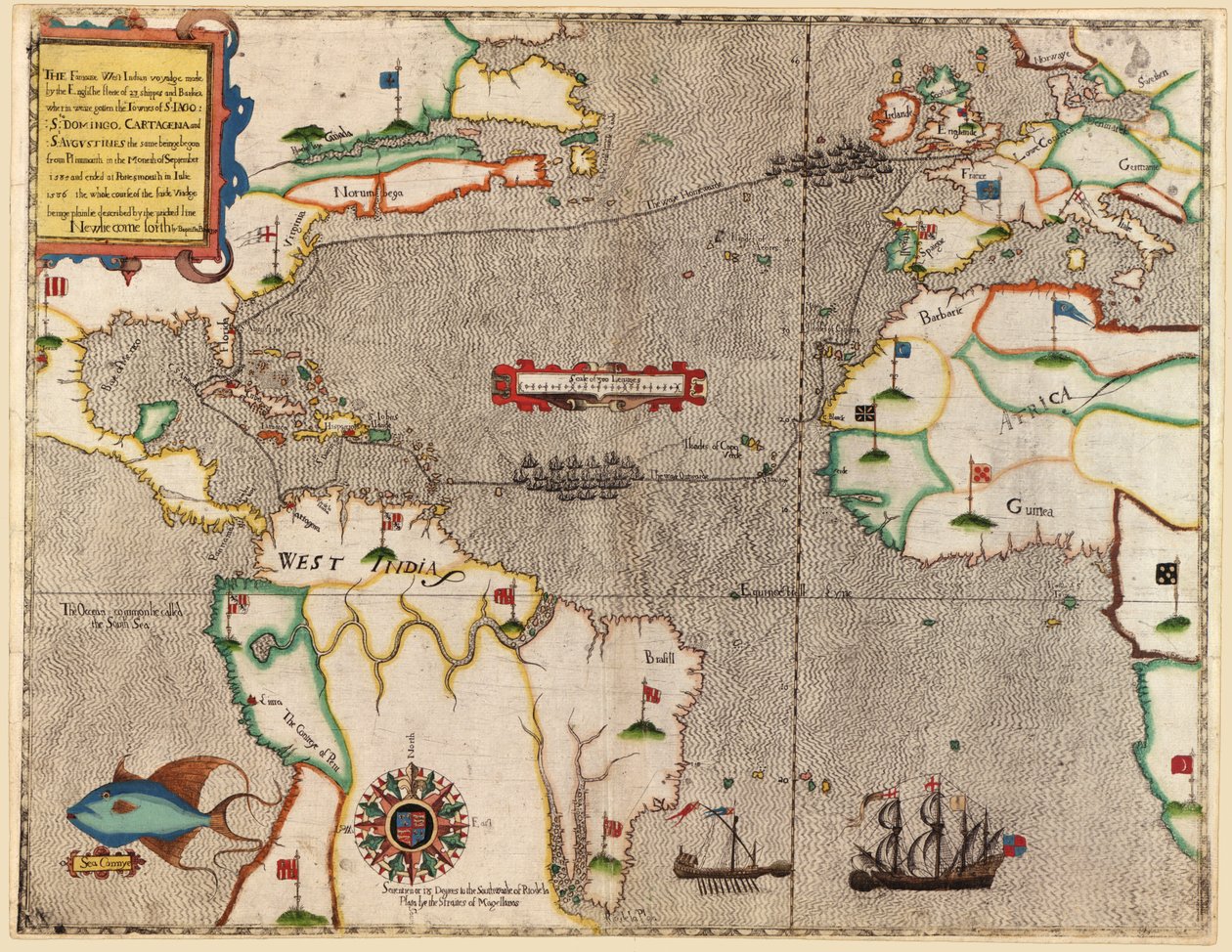 Kale Bahçesinde Bahar, 1584 (gemide kağıt üzerine guaj boya)turki by Baptista Boazio