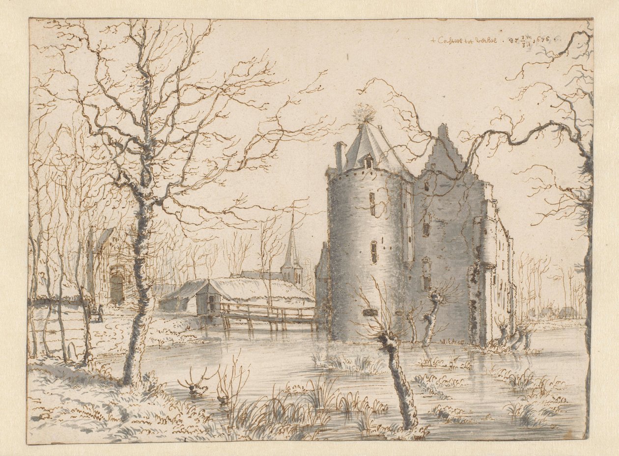 Frisselstein Kalesi'nin görünümü, Veghel by Barend Klotz (attributed to)