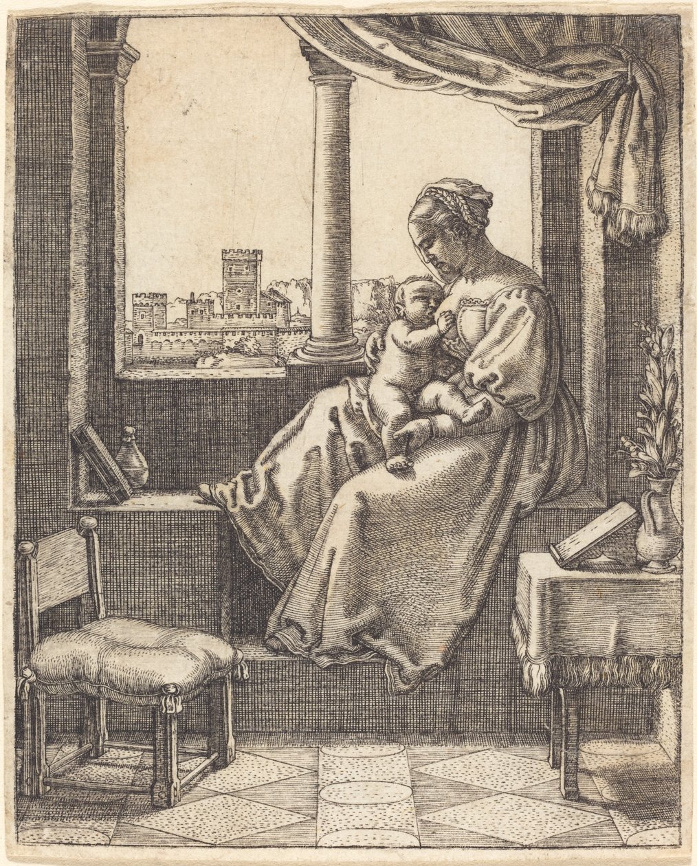 Penceredeki Bakire by Barthel Beham