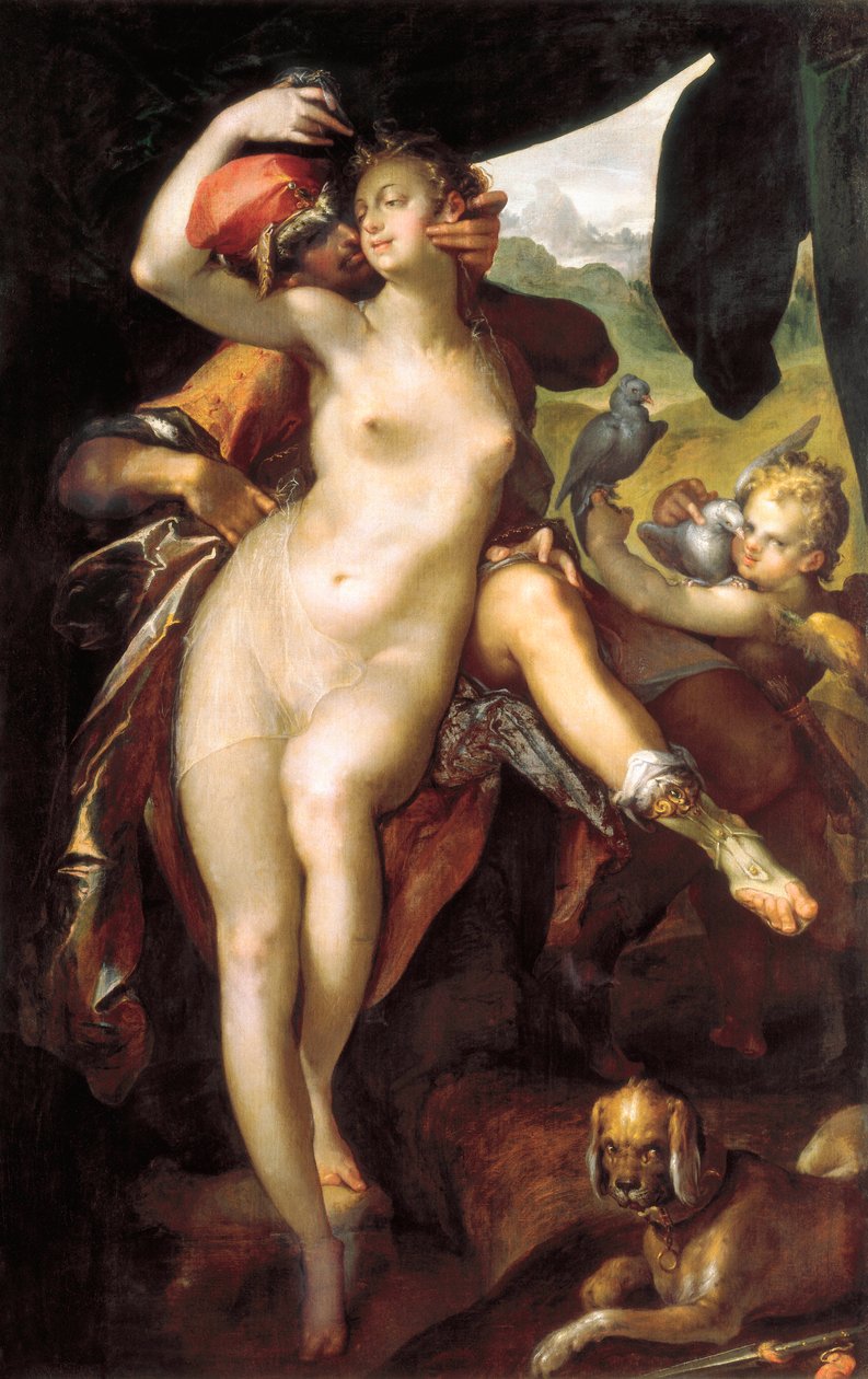 Venüs ve Adonis by Bartholomaeus Spranger