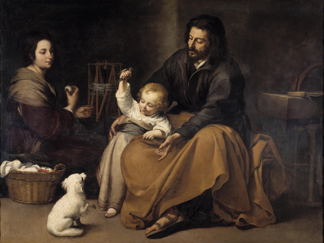 Küçük kuş ile kutsal aile by Bartolomé Esteban Murillo