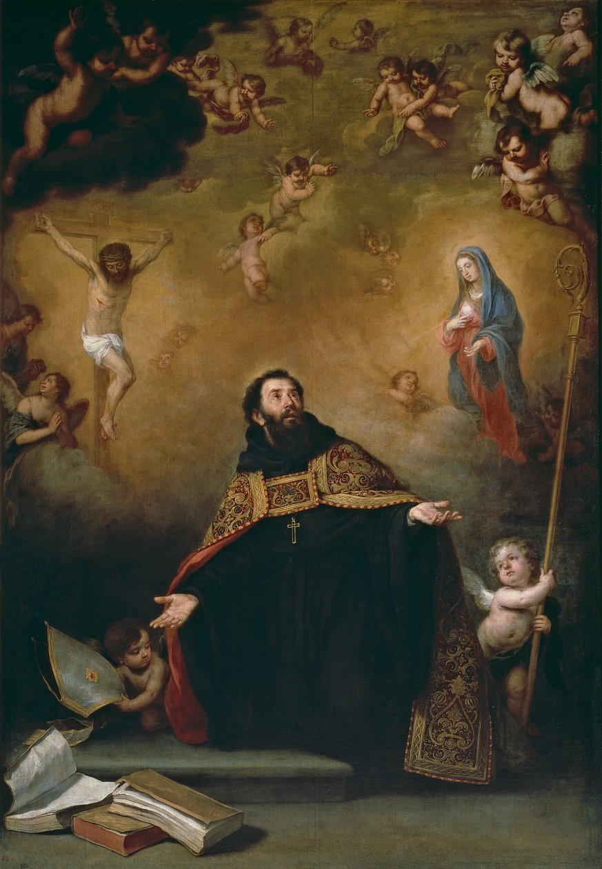 İsa ve Bakire arasındaki Aziz Augustine by Bartolomé Esteban Murillo