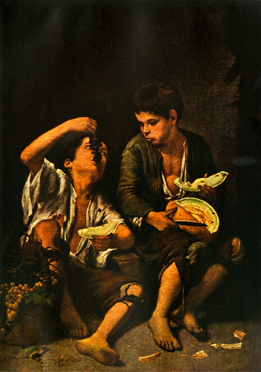 Meyve yiyen erkekler, 1645, 1938 by Bartolomé Esteban Murillo