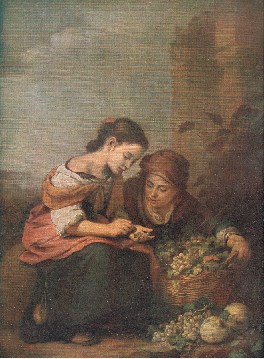 Meyve satıcıları paralarını sayıyor, Bibbys Annual, 1916-17 by Bartolome Esteban after Murillo