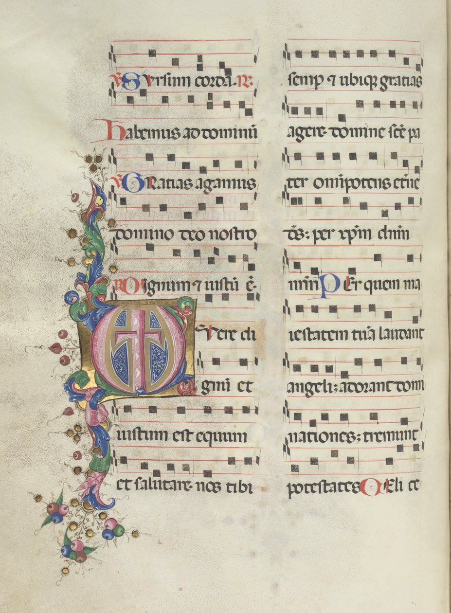 Yanlış satış: Fol. 183v: Çapraz, Yeşillik, 1469. by Bartolomeo Caporali
