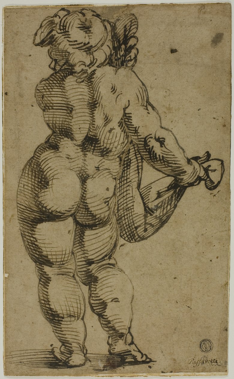 Arkadan Görülen Ayakta Putto by Bartolomeo Passarotti