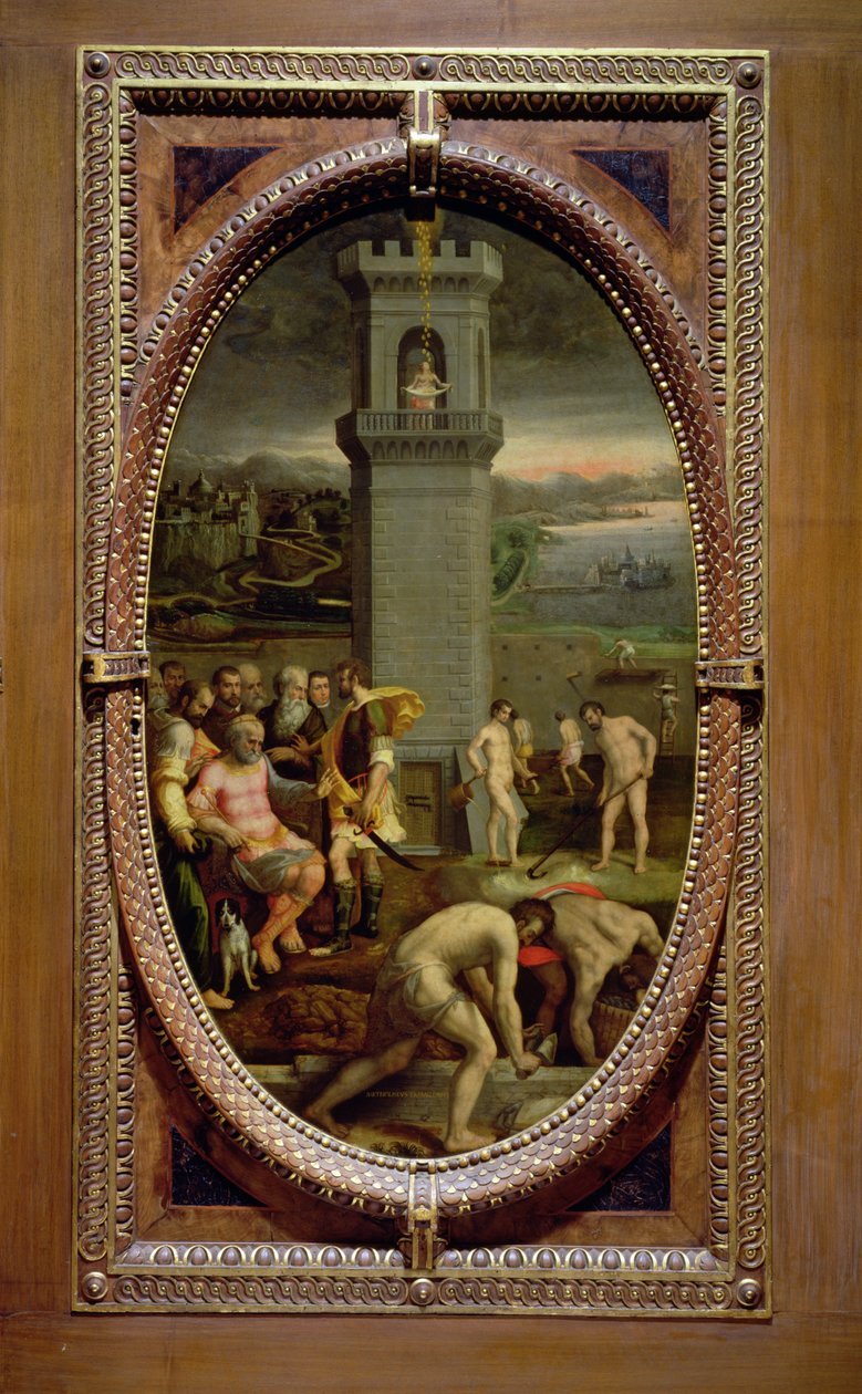 Danae, 1572 (arduvaz üzerine yağlı boya) by Bartolomeo di Mariano Traballesi