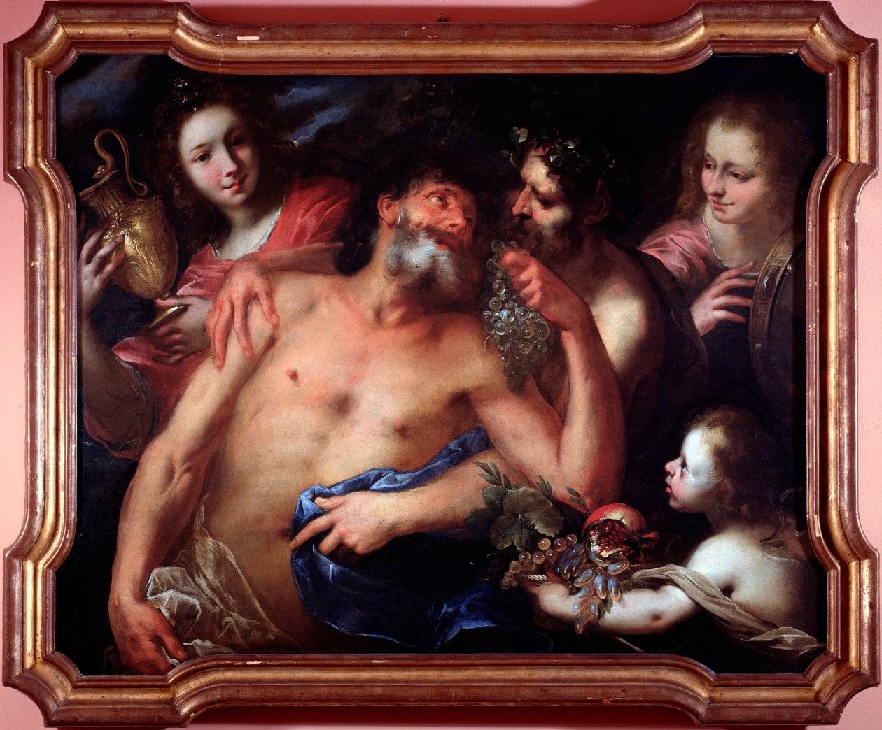 Sarhoş Silenus (tuval üzerine yağlı boya by Bartolommeo Biscaino