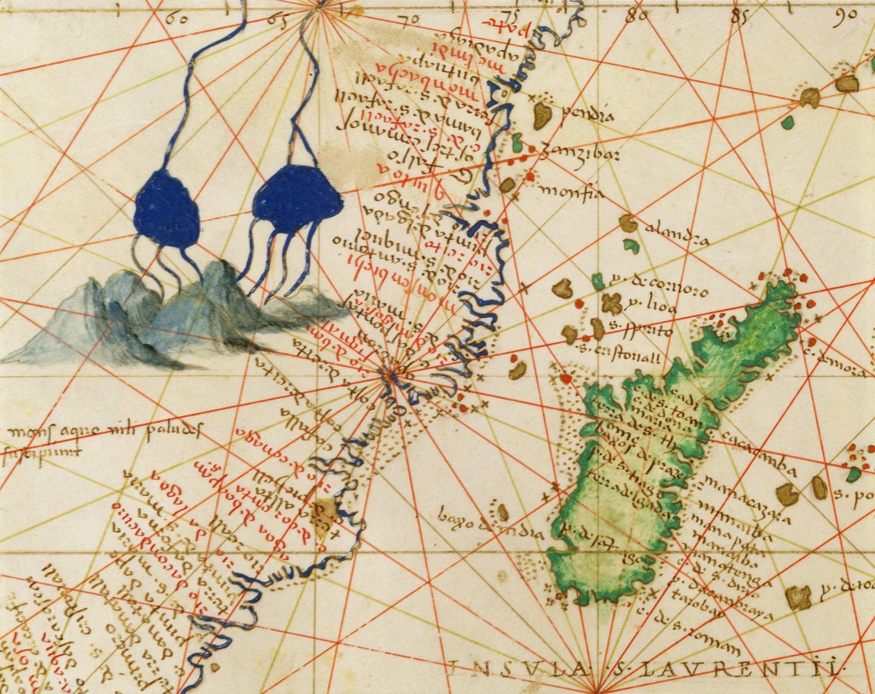 Madagaskar, bir Atlas of the World in 33 Maps, Venedik, 1 Eylül 1553 (parşömen üzerine mürekkep) (330955