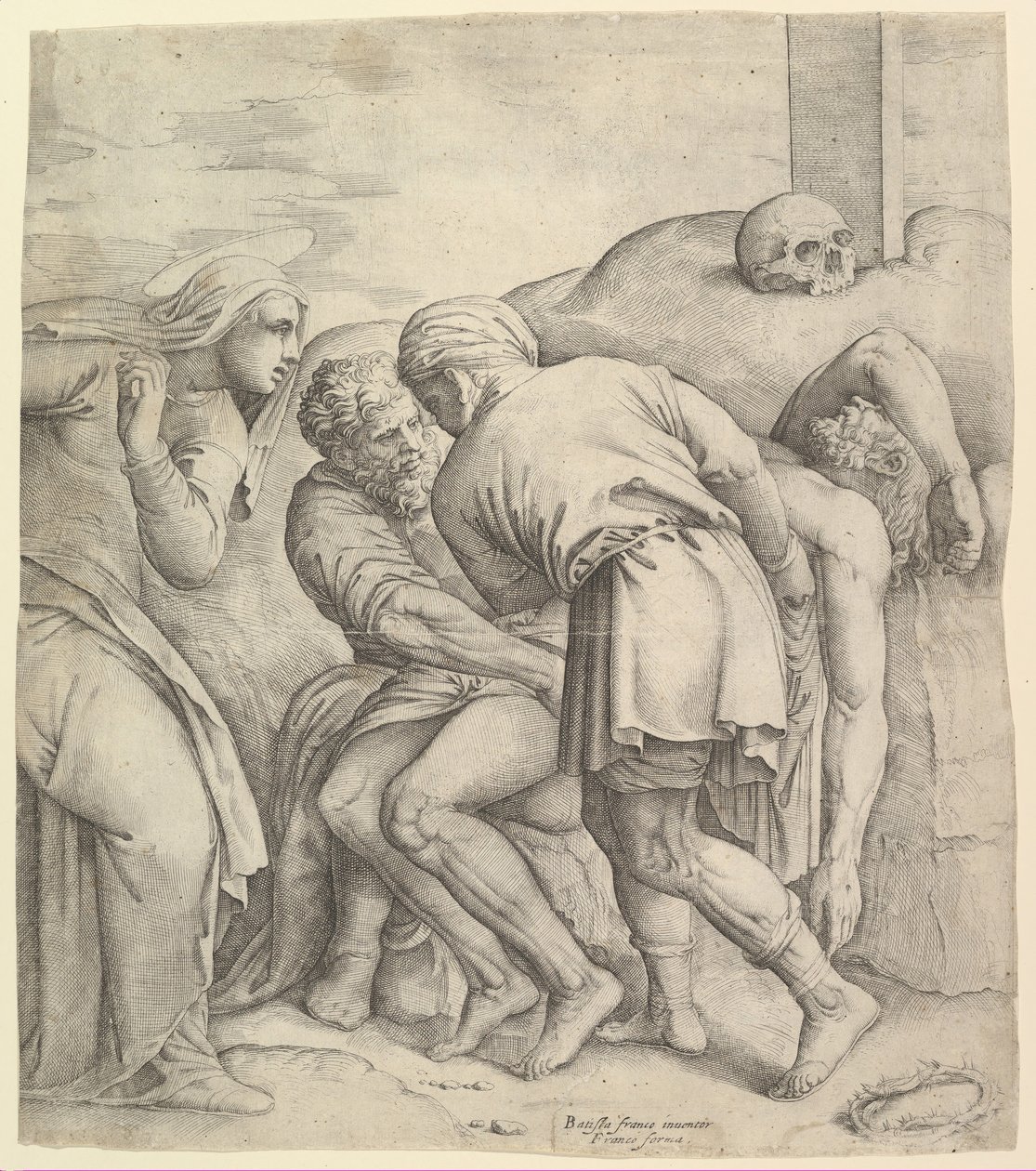 Entombment. by Battista Franco Veneziano