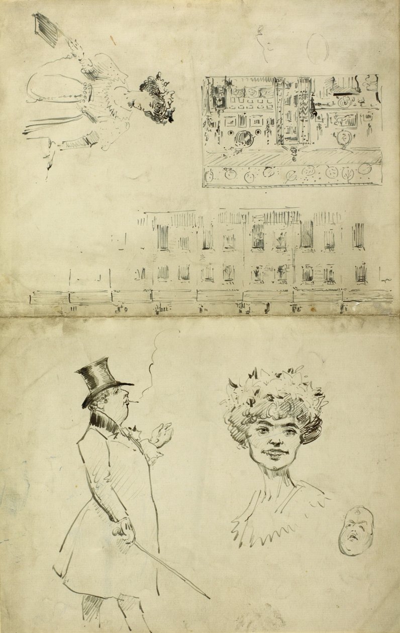 Caricatures of Oscar Wilde, 1882-84  by Beatrix Whistler