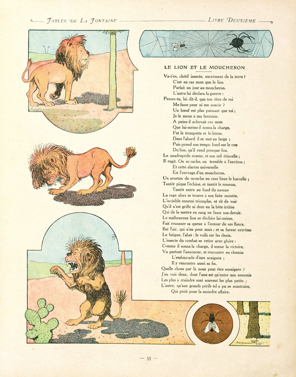 Aslan ve sivrisinek, Jean de la Fontaine tarafından 