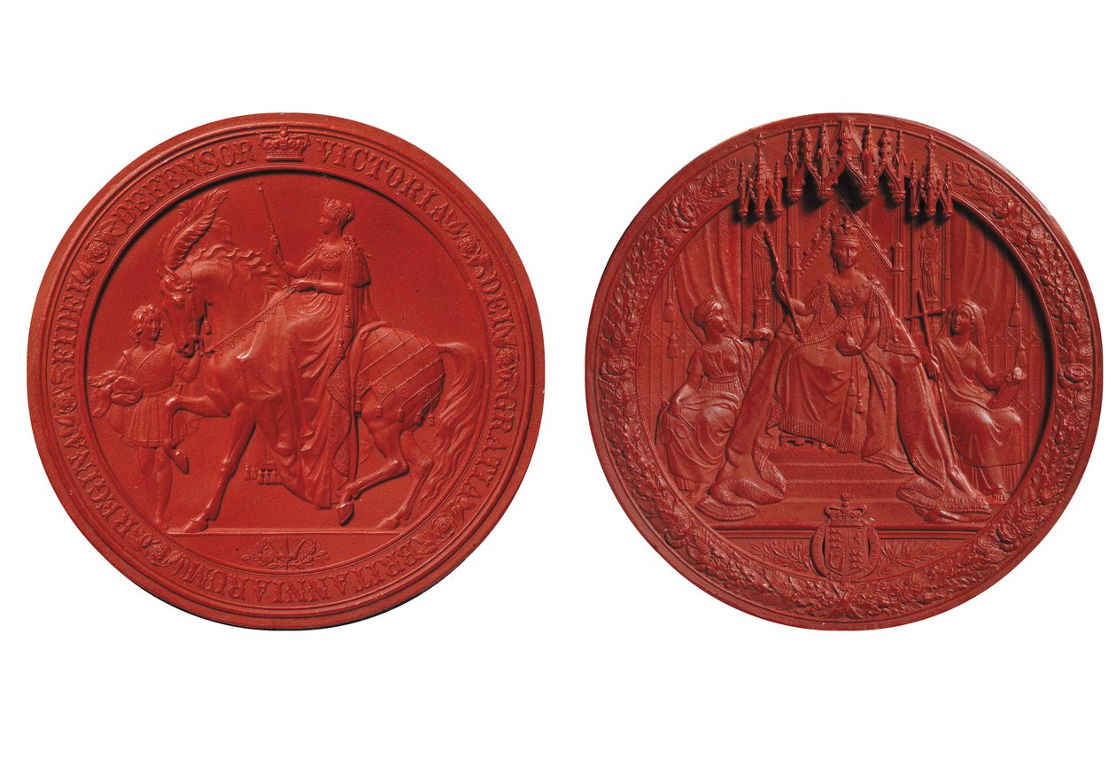 ವಿಕ್ಟೋರಿಯಾ ರಾಣಿಯ ಮೊದಲ ಮಹಾಮುದ್ರೆ, c.1838 (ಮೇಣದ) ಟರ್ಕ್ by Benjamin Wyon