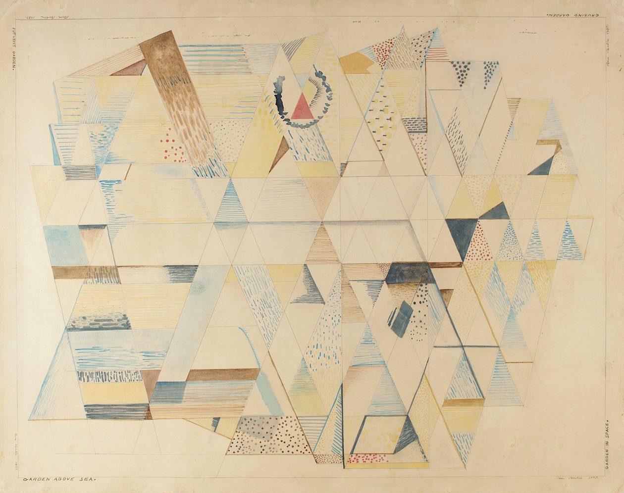 Fütürist Bahçe, 1937 (kağıt üzerine sulu boya) by Benjamin F. Berlin