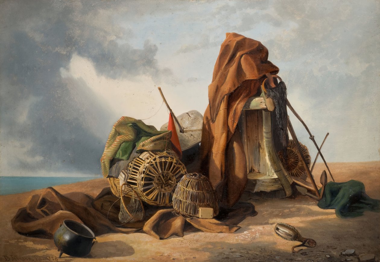 Sahil Sahnesi Natürmort, 1858. by Benjamin Johnson