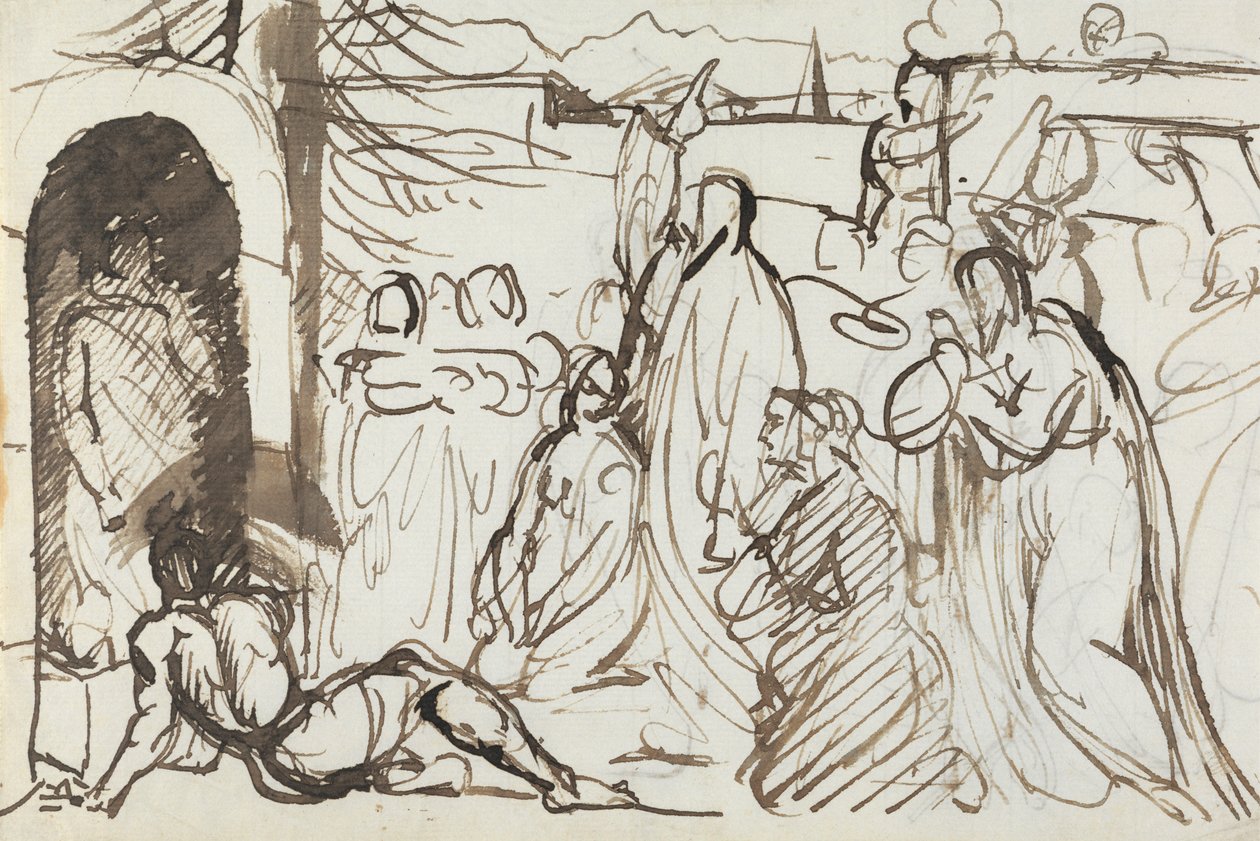 Lazarus'un Dirilişi Çalışması by Benjamin Robert Haydon