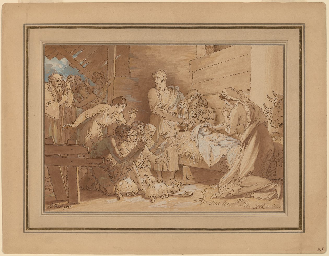 Çobanların hayranlığı by Benjamin West