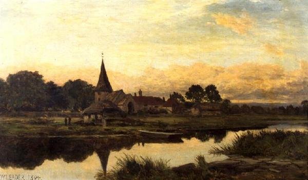 Arun Nehri üzerinde Amberley by Benjamin Williams Leader