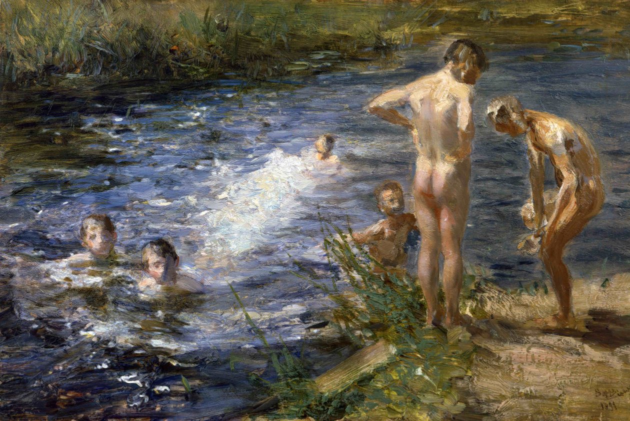 Nehirdeki çocuklar, 1899. by Beppe Ciardi