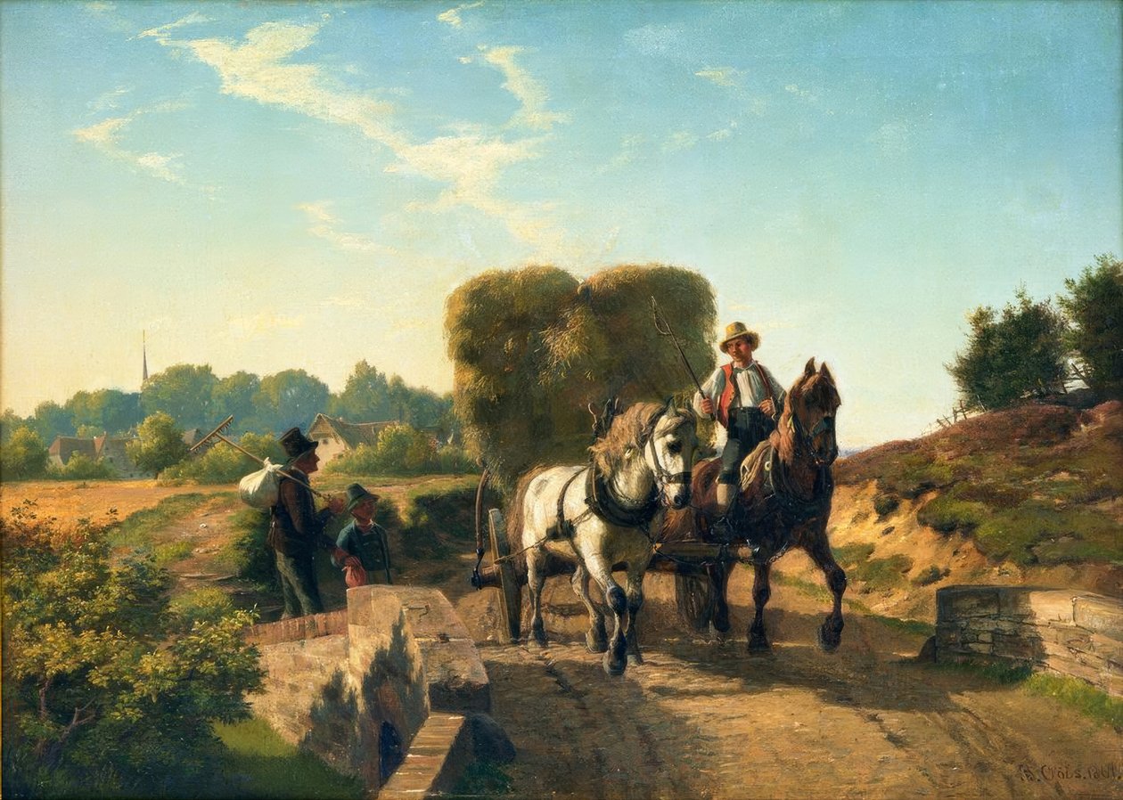 Berend Goos, saman yapımından eve geliyor by Berend Goos