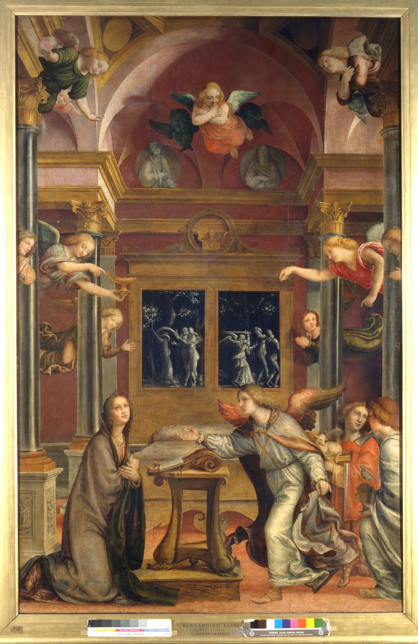 Müjde, c.1523 (panelde yağ) by Bernadino Zenale