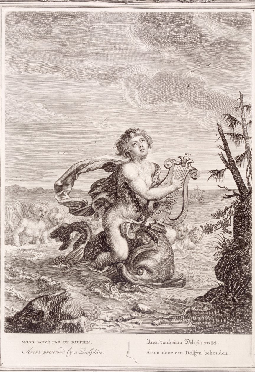 Yunus Tarafından Korunan Arion, 1731 by Bernard Picart